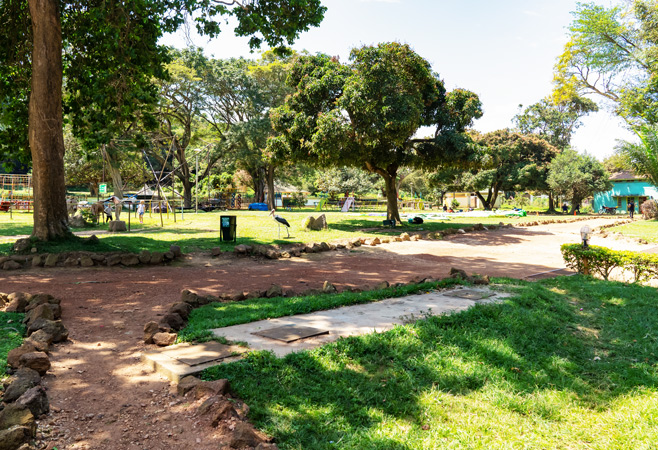 Entrance of Uganda Wildlife Conservation Education Centre in Entebbe