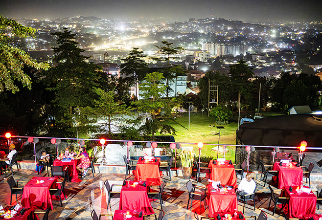 Nighttime view of Kampala