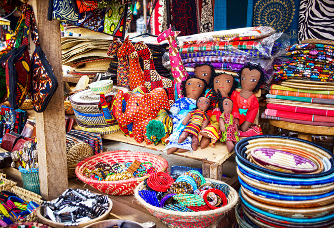 Handmade crafts and souvenirs at Pearl Crafts Village Uganda