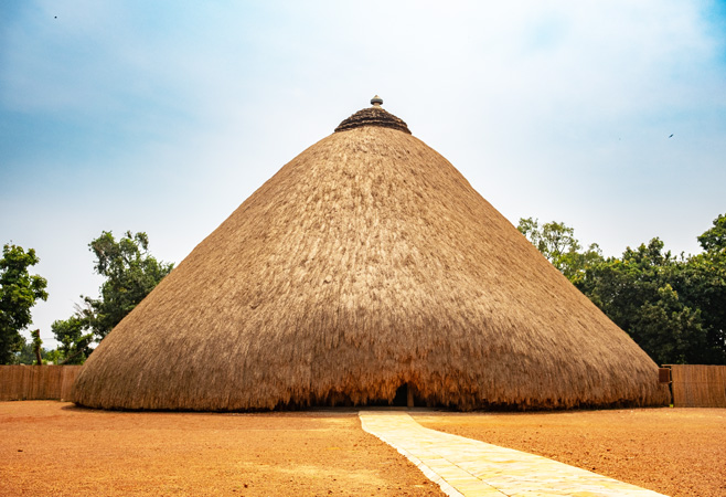 Muzibu-Azaala-Mpanga main building at Kasubi Tombs Uganda
