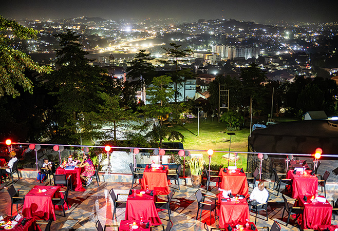 Nighttime view of Kampala