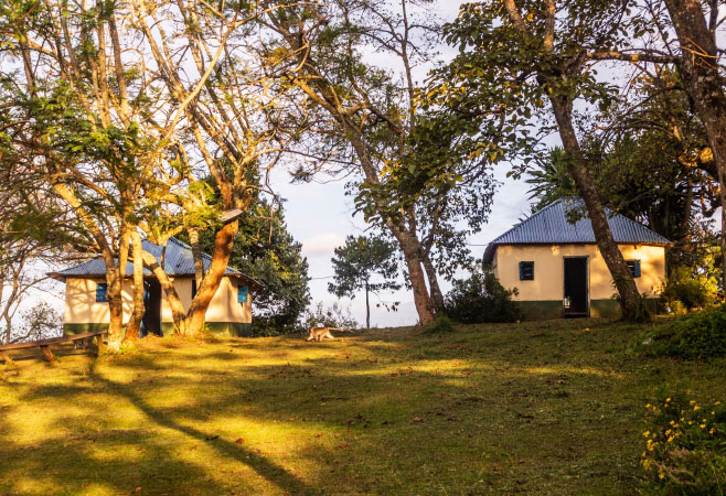 Hut of a campsite near Nkuruba lake near Fort Portal, Uganda