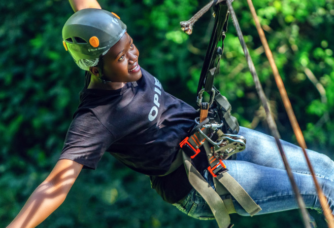 Ziplining in Mabira Forest